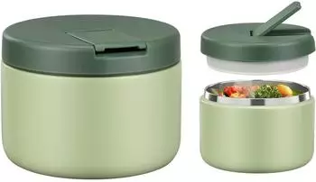 LuxusKollektion Thermobeh&auml;lter Kinder Lunchbox, Edelstahl, 350ml, gr&uuml;n