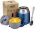 LuxusKollektion Thermobehälter Edelstahl 500ml mit Löffel, blau
