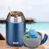 LuxusKollektion Thermobehälter Edelstahl 500ml mit Löffel, blau