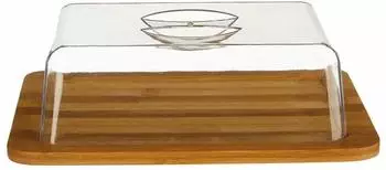 5five Käseglocke Bambus/Kunststoff transparent 26x20cm (FIVE-111534)