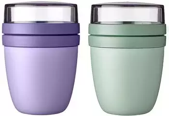 Mepal Lunchpot Ellipse Mixed M&uuml;slibecher to go 500ml+200ml Vivid Lilac/Nordic Sage