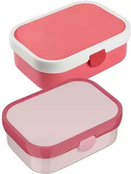 Mepal Campus Lunchbox mit Einsatz & Gabel, 700ml, 2er-Set, cool pink (49190434-0)
