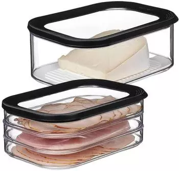 Mepal Modula Frischhaltedosen Wurst & K&auml;se 2er Set, schwarz (41790007-0)