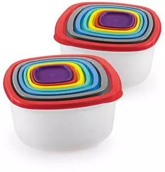 GOURMETmaxx Frischhaltedosen-Set 14 St&uuml;ck, mehrfarbig, mit Deckel (14932)