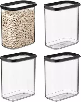 Mepal Modula Vorratsdosen 1500ml schwarz, 4er Set (84478036-0)
