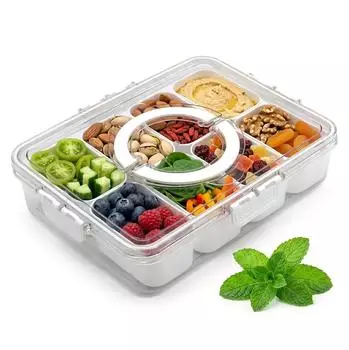Spetebo Snackbox Kunststoff, 8 F&auml;cher, auslaufsicher, 31x24cm (5000)