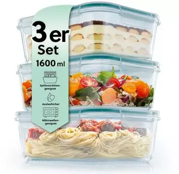 GOURMETmaxx Glas-Frischhaltedosen mit Klickverschluss