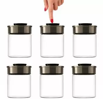 Buri Vakuum-Vorratsgläser 6er-Set 700ml, Edelstahldeckel