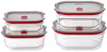 Black+Blum Stack + Nest Frischhaltedosen aus Glas, 4er-Set (FBGR-BX-PACK4)