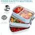 LuxusKollektion Bento Box Edelstahl 1700ml, blau, auslaufsicher mit Fächern und Besteck