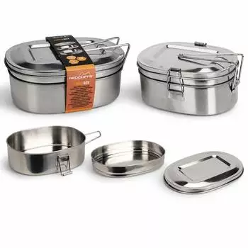 Mojawo Lunchbox aus Edelstahl 1250ml, 2er-Set