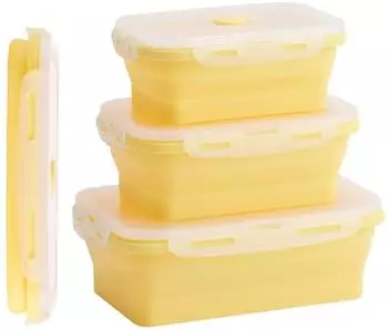 K&ouml;nig Design Faltbare Frischhaltedose aus Silikon, BPA-frei, 4er-Set