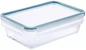 Rotho Clic & Lock K&uuml;hlschrankdose Glas 1,3l horizontblau (1033506161)