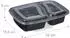 Relaxdays Meal Prep Boxen 2 Fächer, 10er Set, schwarz/transparent (10028692)