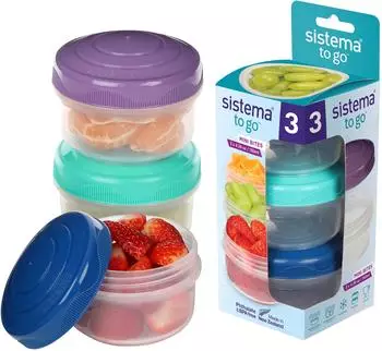 Sistema Mini Bites To Go Lebensmittelbeh&auml;lter, 130ml, 3er-Set (21467NW)