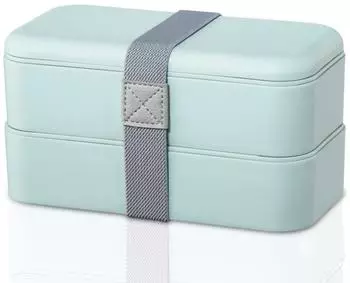 Xavax Bento Box 2er-Set, 2 F&auml;cher, stapelbar, 500ml, blau (00181595)