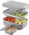 LuxusKollektion Lunchbox Bento Box auslaufsicher 1900ml, grau