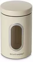 Echtwerk Vorratsdose Single, aus Metall, 1,4 Liter, mit Sichtfenster, creme,