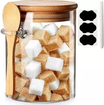 LuxusKollektion Vorratsdosen aus Glas mit Deckel und L&ouml;ffel, luftdicht, 3er-Set