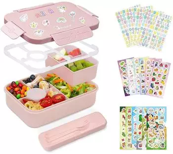 LuxusKollektion Bento Box Kinder 1300ml, 6 F&auml;cher, rosa