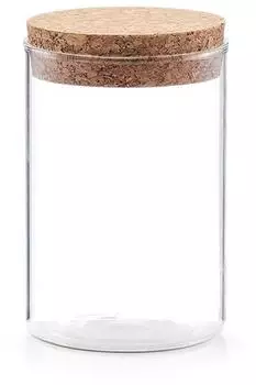 Zeller Vorratsglas mit Korkdeckel, 650ml, rund (19686)