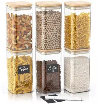 Arendo Vorratsdosen-Set 6-tlg. 6&times;2 l Glas Transparent