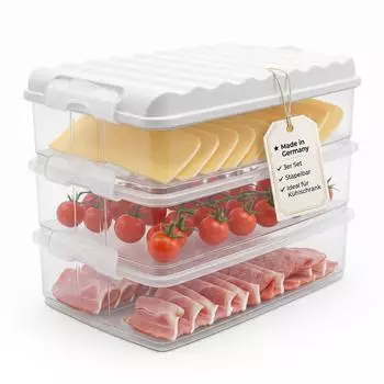 BigDean Aufschnittbox 6-tlg. 3&times;2,5 l Wei&szlig;