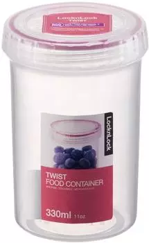 Lock&Lock Twist runde Aufbewahrungsbox, transparent, 330ml (LLS113)
