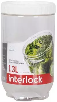 Lock&Lock InterLock runde Aufbewahrungsdose, transparent, 1300ml (INL402B)