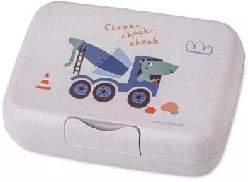 Koziol Candy L Trucks Lunchbox mit Trennschale, Kunststoff, organic grey
