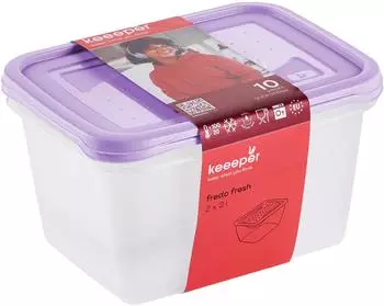 keeeper Fredo Fresh Frischhaltedosen-Set 2-teilig, 2x2l, violett (3067652500000)