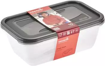 keeeper fredo fresh Frischhaltedose eckig, transparent/grau, 2x 3,3L (3068082700000)