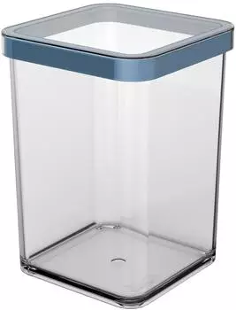 Rotho Loft Premium Vorratsdose quadratisch 1l, transparent/horizontblau (1160406161)
