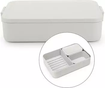 Brabantia Make & Take Bento Lunchbox groß, 2L, hellgrau