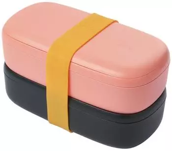L&eacute;ku&eacute; Lunchbox To Go 2x500ml, doppelt, koralle/schwarz