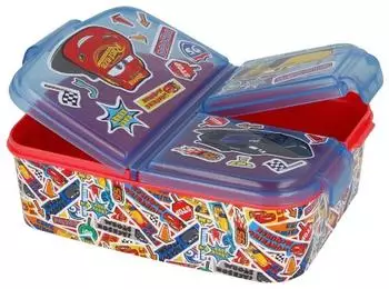 Stor Quadratische Lunchbox mit mehreren F&auml;chern, Cars Stickers (51520)