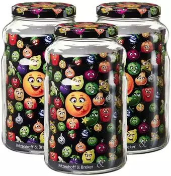 Ritzenhoff & Breker Smile Vorratsglas 2,65l, transparent, 3er-Set
