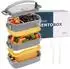 LuxusKollektion Bento Lunchbox Edelstahl 1700ml, grau