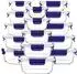 LuxusKollektion Glas-Vorratsdosen-Set 15-teilig, blau, auslaufsicher (FE666-blue)