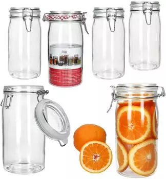 MamboCat Norma Vorratsglas 1,5L mit B&uuml;gelverschluss, 6er-Set (4251967517407)
