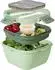 LuxusKollektion Salatbehälter mit Unterteilung, Besteck, 1700ml, dunkelgrün