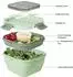 LuxusKollektion Salatbehälter mit Unterteilung, Besteck, 1700ml, dunkelgrün