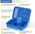 LuxusKollektion Bento Box Kinder 5 Fächer, 1300ml, marineblau, BPA-frei, mikrowellenfest