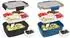 LuxusKollektion Bento Box mit Fächern, auslaufsicher, 2000ml, 2er-Set, blau+schwarz