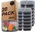 LuxusKollektion Meal Prep Container 2 Fächer, 32oz, BPA-frei, 20er Pack