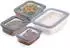 Fackelmann Vorratsdosen-Set aus Borosilikatglas, viereckig, 4-tlg. (370ml/640ml/1050ml/1520ml)
