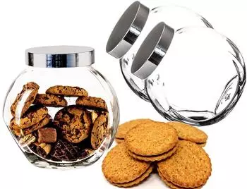 BigDean Bonbonglas mit Schraubdeckel 2L, 2er-Set, Glas