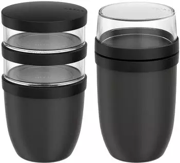Mepal Ellipse Lunchpot-Set XL 2-teilig, Nordic Black, Kunststoff, 900ml + 1050ml