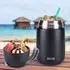 LuxusKollektion Thermobehälter Edelstahl mit Löffel 500ml, schwarz