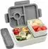 LuxusKollektion Bento Brotdose Kinder 5 Fächer 1300ml, grau, BPA-frei
